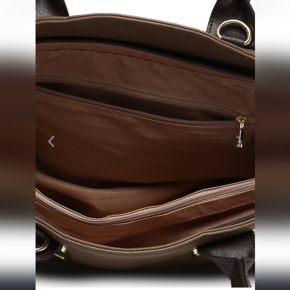 Caprese taupe solid shoulder bag - Picture 7 of 12